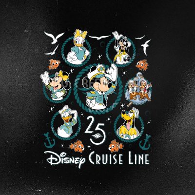 Cruise Line 25th Silver Anniversary at Sea Shirt – Mickey and Friends Cruise Group Tee, Family Cruise Trip 2025 Shirt, Finding Nemo Vacation Shirt