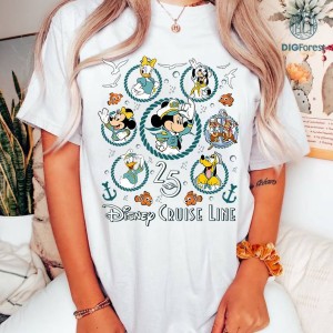 Cruise Line 25th Silver Anniversary At Sea Png File, Mickey and Friends Cruise Group Shirt, Family Cruise Trip 2023 Png, Finding Nemo Shirt