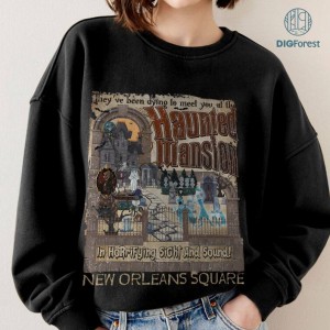 Digital Download | Halloween Haunted Mansion Png | Spooky Halloween Shirt | Haunted Mansion New Orleans Square Png | Vintage The Haunted House Png