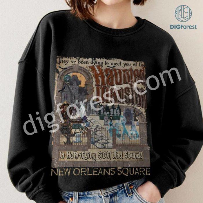 Digital Download | Halloween Haunted Mansion Png | Spooky Halloween Shirt | Haunted Mansion New Orleans Square Png | Vintage The Haunted House Png