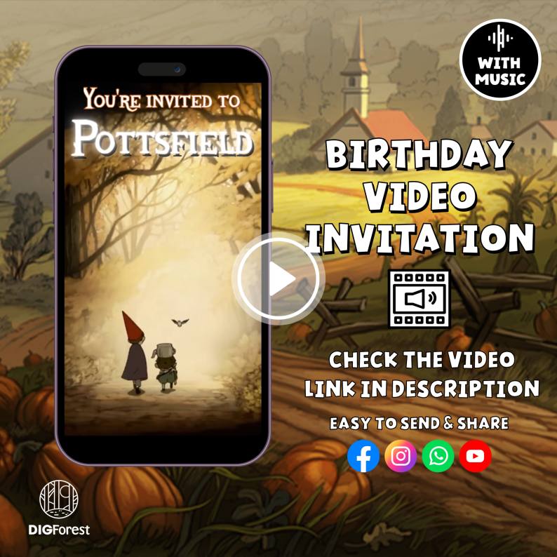 Editable Over The Garden Wall Birthday Invitation Video | Over The Garden Wall Invitation | Halloween Invite Video Digforest.com
