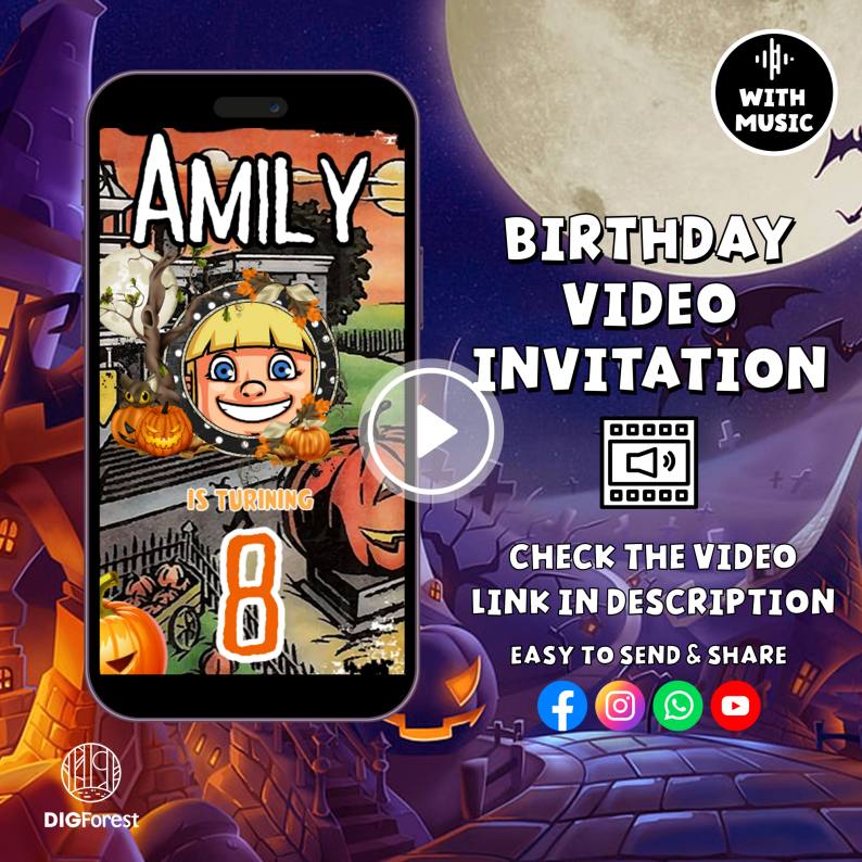 Editable HalloweenTown Birthday Invitation Video | HalloweenTown Invitation | Editable Birthday Invitation Video | Spooky Invitation Video