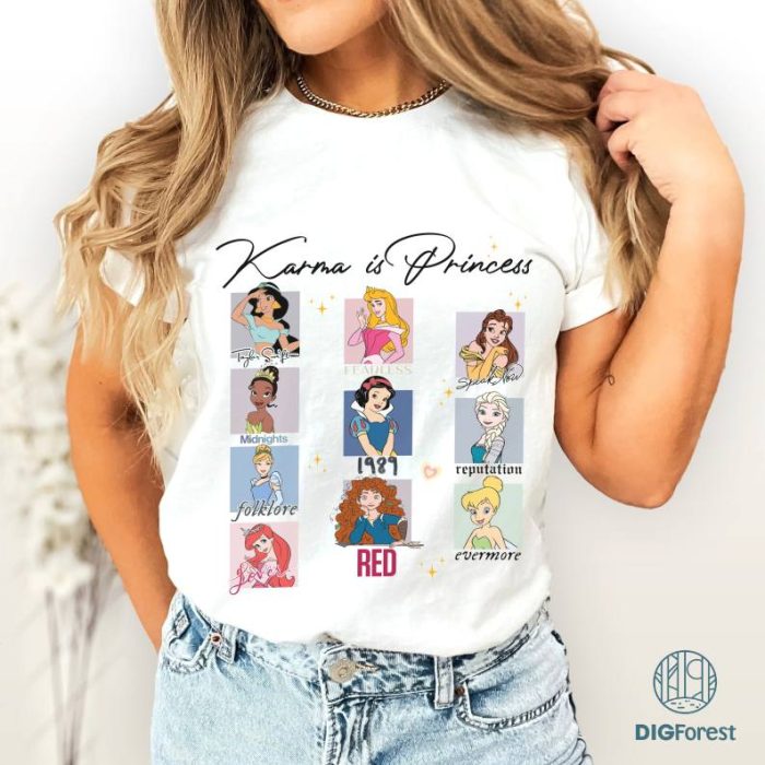 Disney Princess Eras Tour Png, Disneyland Princess Shirt, Disneyland Princess Characters Png, Disneyland Girl Trip Png, Disneyworld Shirt, Digital Download