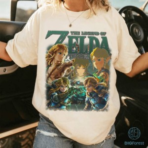 Link Legend Of Zelda Tears Of Kingdom Png | Vintage Legend Of Zelda Shirt | Breath of the Wild Hylia tee Zelda Korok Png | Digital Download
