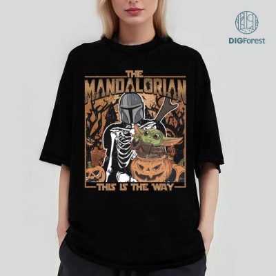 Mandalorian This Is The Way Halloween PNG, Mandalorian Halloween Clipart, Baby Yoda, Darth Vader, Halloween Mandalorian PNG