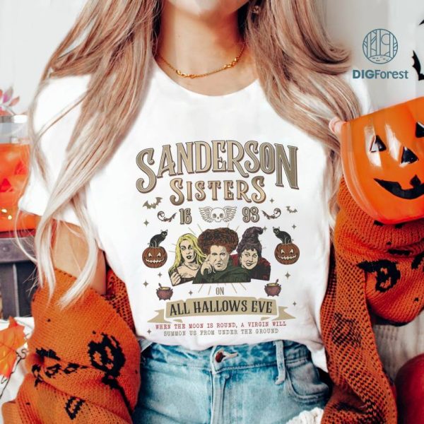 Vintage Sanderson Sister Png, Hocus Pocus Sanderson Sisters Png, 90s Halloween Movie Shirt