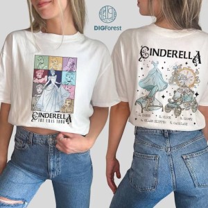 Two-sided Disney Cinderella Princess Eras Tour Png, Vintage Cinderella Princess Shirt, Disneyland Princess, Walt Disneyworld, Girl Trip Shirts, Digital Download