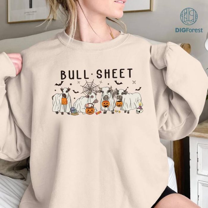 Instant Download | Bull Sheet Png | Fall Png | Halloween Gifts | Ghost Shirt | Halloween Bull Png | Cow Lover Png | Funny Cow Png