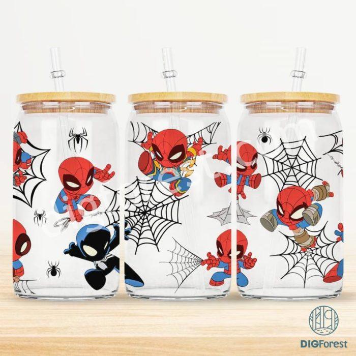 Spider-Man Across the Spider-Verse, 16oz Can Glass, Libbey Can Glass Spider Man 2023, Miles Morales Png,Black Spider-Man Png,Spider-Punk Png