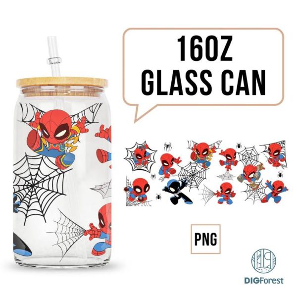 Spider-Man Across the Spider-Verse, 16oz Can Glass, Libbey Can Glass Spider Man 2023, Miles Morales Png,Black Spider-Man Png,Spider-Punk Png