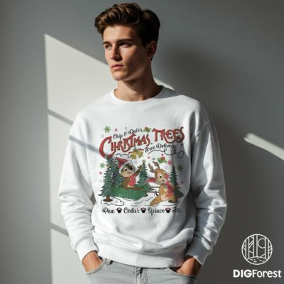 Vintage Disney Chip & Dale’s Christmas Trees PNG – Chip & Dale Christmas PNG, Very Merry Xmas Double Trouble Design