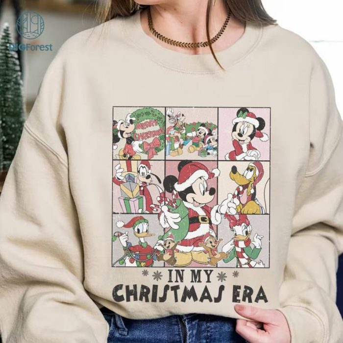 Disney Mickey In My Christmas Era Png, Mickey And Friends Christmas Shirt, Disneyland Christmas 2023 Party Png, Mickey Minnie Christmas Png Files