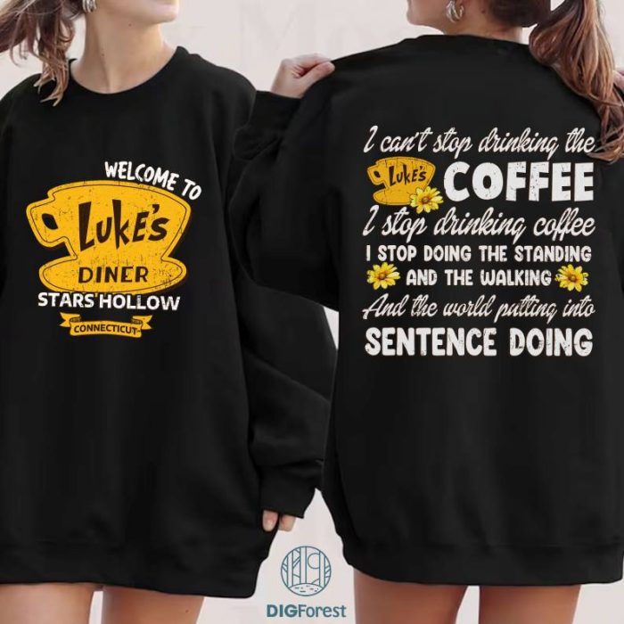 Retro Luke's Diner Stars Hollows Shirt, Luke's Diner Png, Stars Hollows Png Digital Download, Vintage Stars Hollow Png, Tv Show Gifts