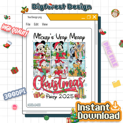 Mickey’s Very Merry Christmas Party 2025 PNG – Mickey & Friends Christmas PNG, Disneyland Christmas PNG