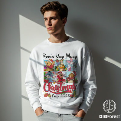 Pooh Very Merry Christmas Party 2025 PNG – Pooh & Friends Christmas PNG, Disneyland Christmas PNG