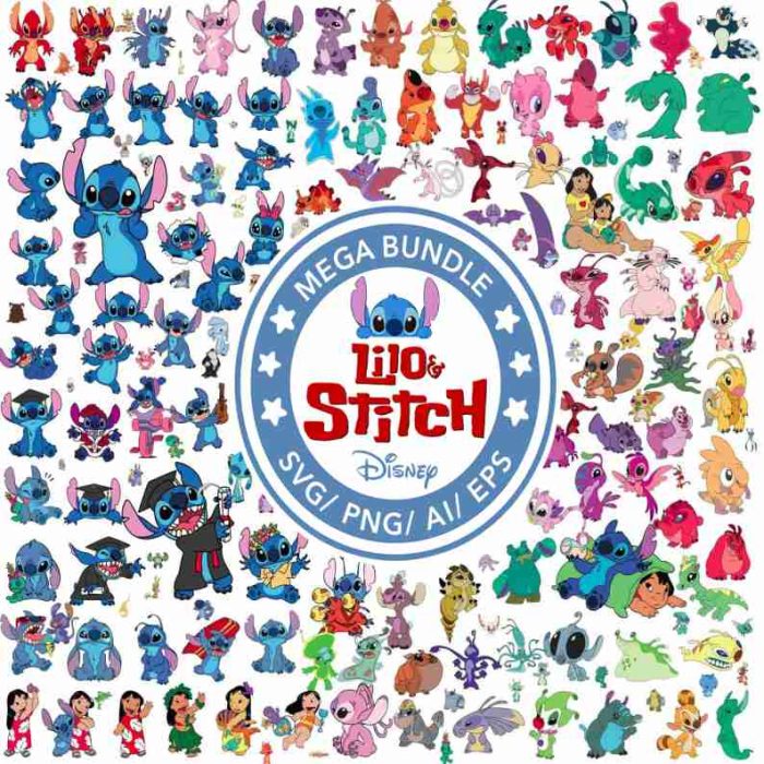 Disney Stitch Mega Bundle Png Files, Stitch Lover Png, Stitch Lilo Svg, Ohana Means Family Clipart, Disneyland Png, Digital Download