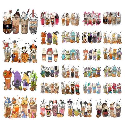 Movie Coffee Bundle Png Files, Movie Characters Coffee Bundle, Coffee Cups Png, Disneyland Halloween, Digital Download