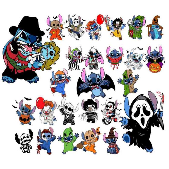 Disney Stitch Horror Halloween Bundle Png, Stitch Halloween Pumpkin, Stitch Halloween Png, Spooky Season, Disneyland Halloween, Sublimation Designs