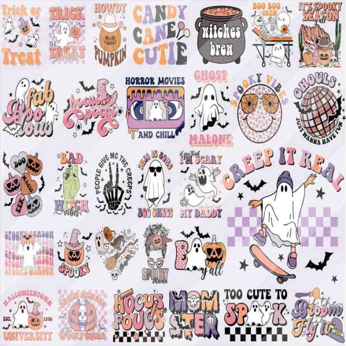 Ghost Halloween Bundle, Halloween Pumpkin Png File, Creep It Real Clipart, Spooky Season, Disneyland Halloween, Sublimation Designs