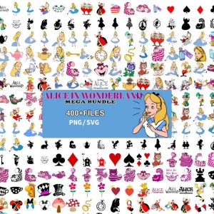 Disney Alice In Wonderland Bundle Png Files, Alice Clipart, Mad Hatter Png, Cheshire Cat, Disneyland Png, Magic Kingdom, Digital Download