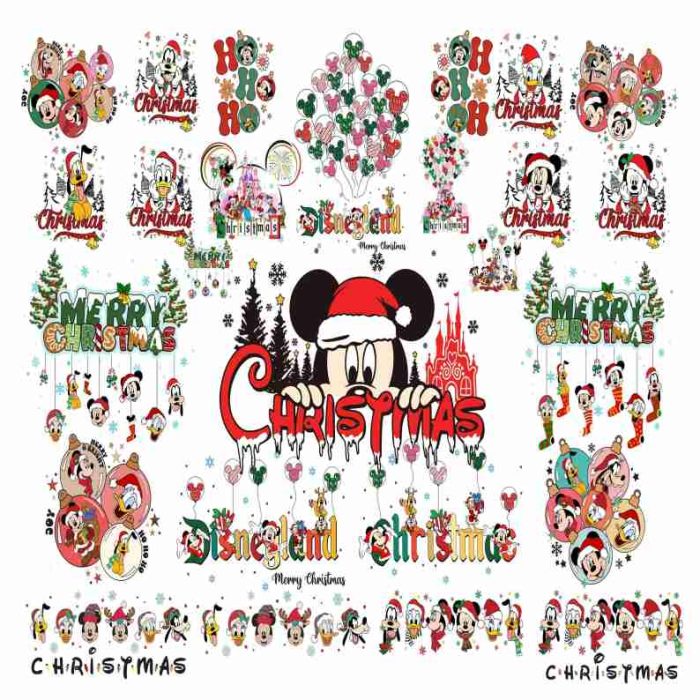 Disney Mickey and Friends Christmas Mega Bundle Png, Mickey Christmas Svg, Disneyland Christmas, Walt Disneyworld Clipart, Digital Download