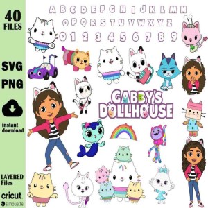 Gabbys Dollhouse Bundle Png Files, Gabbys Dollhouse Png, Gabbys Dollhouse Alphabet Png, Digital Download