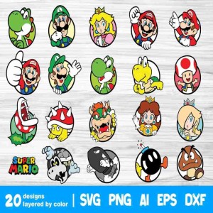 20 Designs Super Mario Bundle Png Files, Super Mario Bros Png, Mario Luigi Princess Peach Clipart, Video Game Png, Digital Download