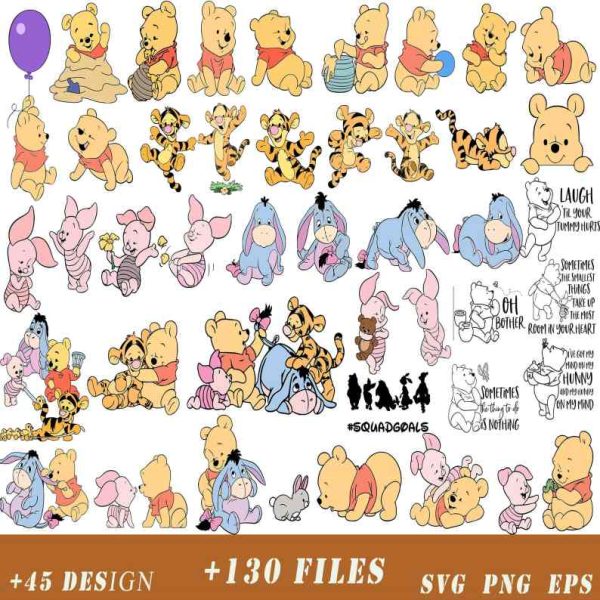 Disney Winnie The Pooh Bundle Png Files, Pooh Bear Png, Tigger Eeyore ...