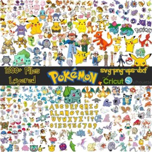 1600+ Mega Pokemon Bundle, Pikachu Alphabet Png, Pocket Monster Png, Pokemon Anime Characters Png, Digital Download, Sublimation Designs
