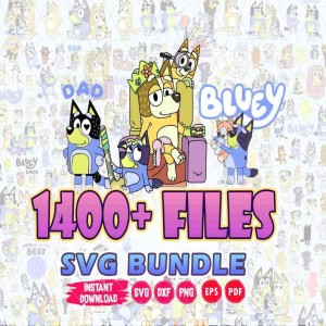 1400+ Mega Bluuey Bundle, Bluuey Cut Files For Cricut, Bluuey Clipart, Bluuey And Biingo, Bluuey Family, Bluuey Birthday, Digital Download