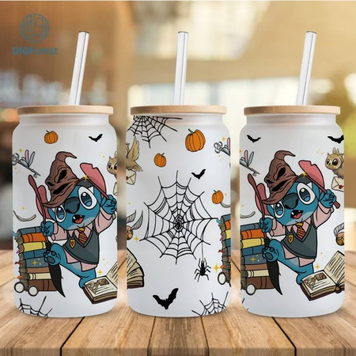 Glass Can 16oz Disney Stitch Wizard Wrap Design, Cartoon 16oz libbey can Cartoon PNG, 16oz Glass Can Wrap, 16oz Libbey Can Glass, Catoon kids Tumbler Wrap, Full Glass Can Wrap