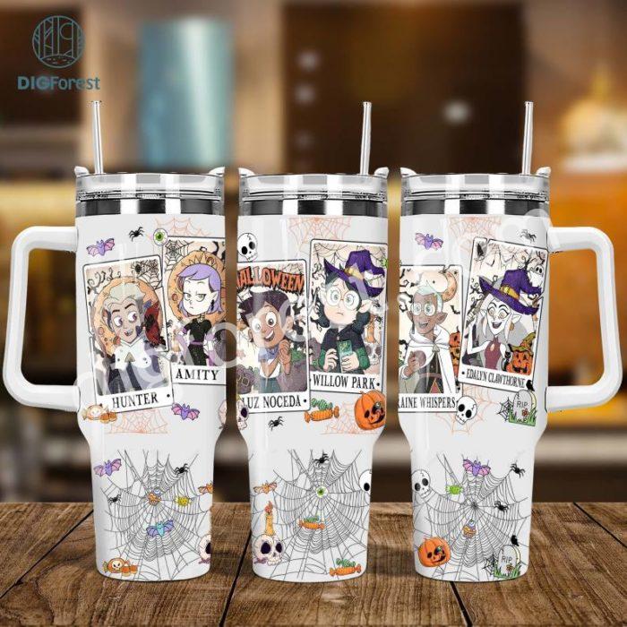 The Owl House Tarot Card Halloween Tumbler Png, Owl House Halloween Png, Halloween Tarot Card Tumbler, Sublimation Png, 40Oz glass can