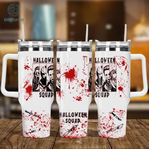 Movies Characters 40oz Tumbler Wrap Png, Horror Characters 40 oz Tumbler Png, Horror Halloween Squad Tumbler 40oz Png Sublimation Designs