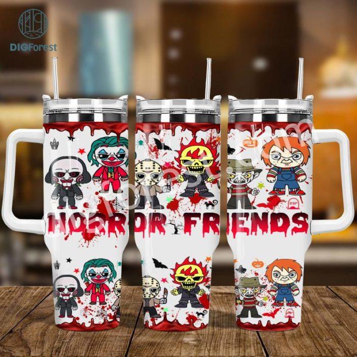 Halloween Horror Killers 40 oz Quencher Tumbler Wrap Png, Serial Killers Halloween 40oz Tumbler Digital Design, Instant Download