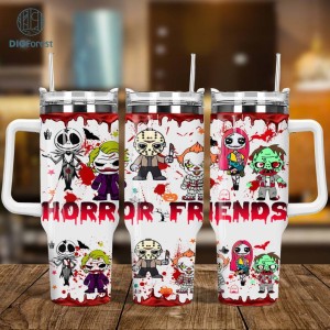 Movies Characters 40oz Tumbler Wrap Png, Horror Characters 2 pieces 40 oz Tumbler Png, Horror Halloween Tumbler 40oz Png Sublimation Designs