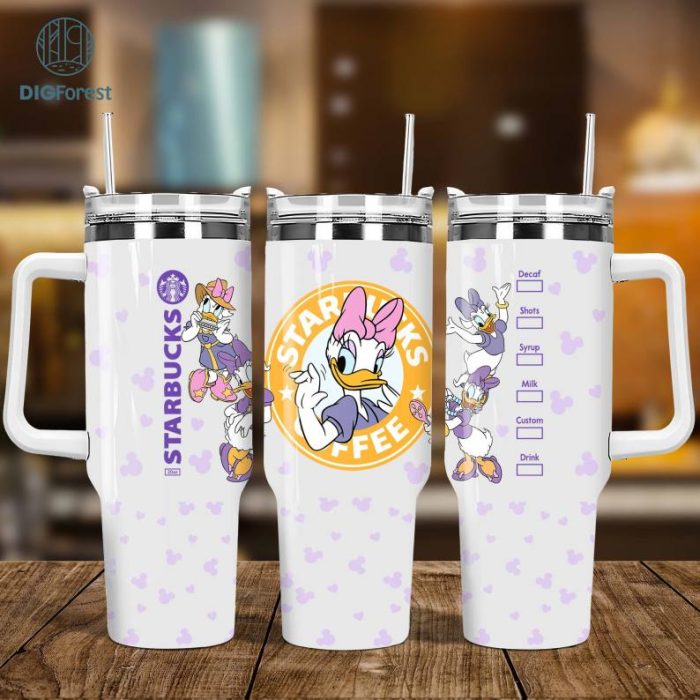 Disney Daisy Duck Cartoon 40oz Tumbler Design | Sublimation Designs, Digital Download, 40 oz Tumbler Sublimations, Digital File, 40oz Tumbler Wrap