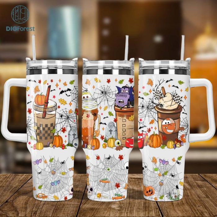 Disney Cartoon Cars 40oz Sublimation Tumbler Designs, Cars coffee halloween 40oz Tumbler Wrap PNG, Digital Download, falls PNG