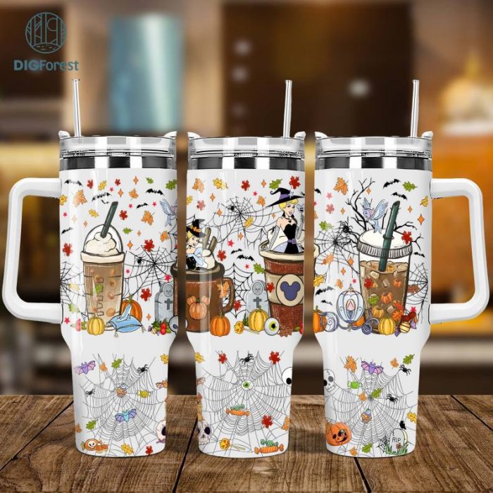 Disney Cinderella Princess 40oz Sublimation Tumbler Designs, Halloween Cinderella Characters 40oz Tumbler Wrap PNG, Digital Download, falls PNG