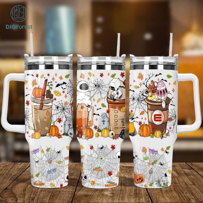 Wall E 40oz Sublimation Tumbler Designs, Halloween Wall E Characters 40oz Tumbler Wrap PNG, Digital Download, 40oz PNG