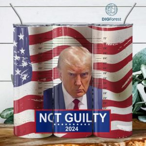 Donald Trump Mugshot, 20 oz Skinny Tumbler Sublimation Design, Instant Digital Download