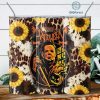 Michael Myers Newspaper Tumbler Png, Skinny Tumbler 20oz Sublimation Halloween Horror Tumbler Wrap