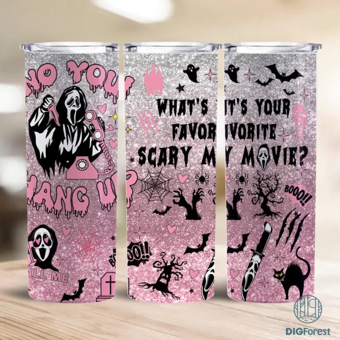 No You Hang Up 20oz Tumbler Wrap, No You Hang Up PNG, 20oz Skinny Tumbler Wrap PNG, Scary Movie, Horror Scary Face Skinny Tumbler Wrap PNG