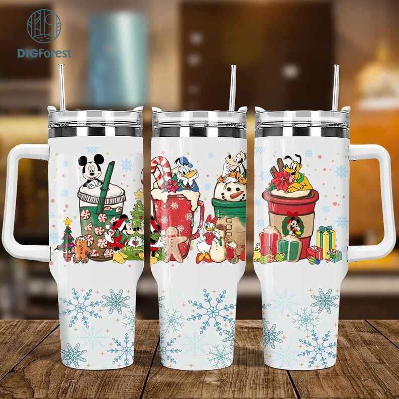 Disney Mickey and Friends Christmas 40oz Tumbler PNG, Merry Christmas Latte 40oz Tumbler, Mickey and Friends Christmas Party 2023 Digforest.com