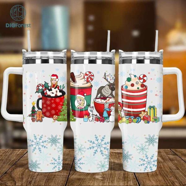 Christmas Disney Frozen Coffee 40oz Tumbler PNG, Coffee Christmas Iced Coffee Cup 40oz Tumbler, Winter Coffee Cup