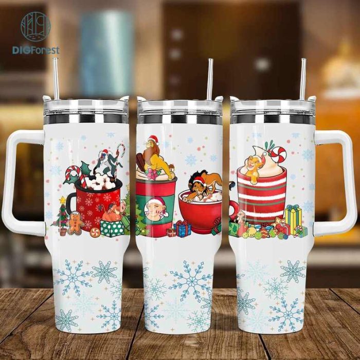 Christmas Disney Lion King Coffee 40oz Tumbler PNG, Christmas Coffee Drink 40oz Tumbler, The Lion King Sublimation Png