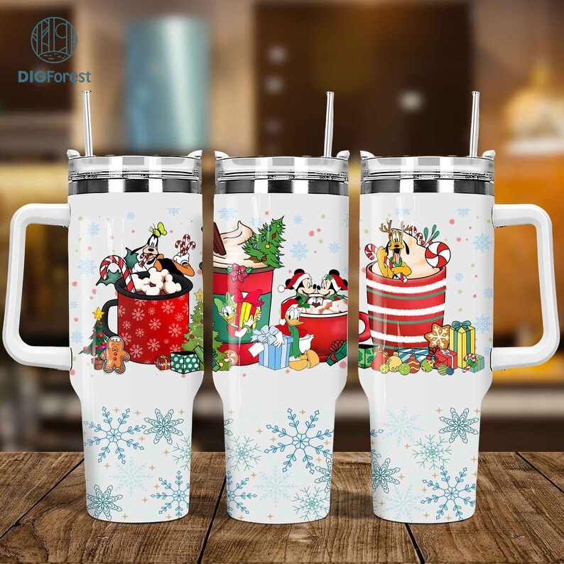 Christmas Disney Mickey and Friends 40oz Tumbler PNG, Mickey and Friends Iced Coffee Cup 40oz Tumbler, Friends Christmas Party Digforest.com