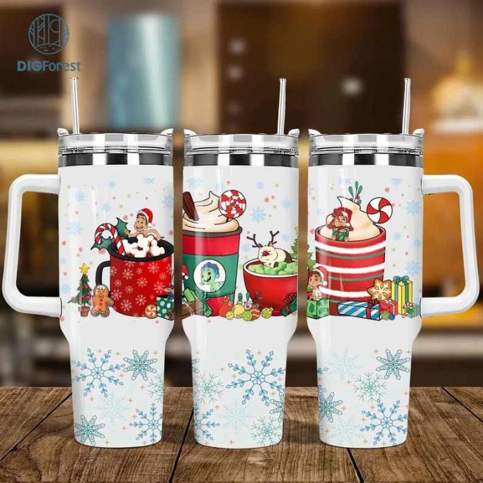 Disney Lucas Out Christmas 40oz Tumbler PNG, Christmas Iced Coffee 40oz Tumbler, Lucas Out Christmas Party