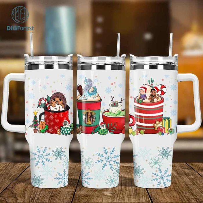 Disney Christmas Raya Coffee 40oz Tumbler PNG, Christmas Coffee Drink 40oz Tumbler, Christmas Coffee Cup