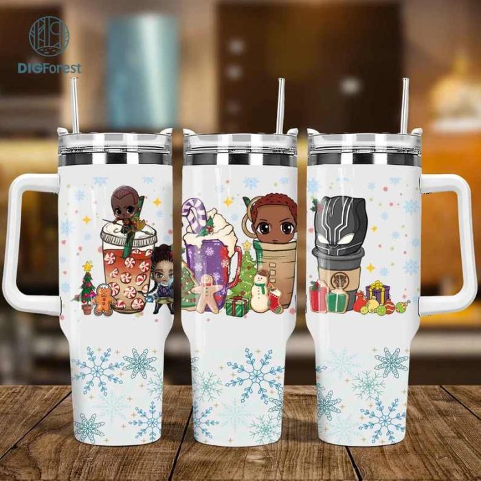 Christmas Superhero Latte 40oz Tumbler PNG, Christmas Iced Coffee 40oz Tumbler, Christmas Party 40oz Wrap