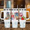 Disney Christmas Stitch And Angel Coffee 40oz Tumbler PNG, Christmas Iced Coffee 40oz Tumbler, Christmas Party 40oz Wrap